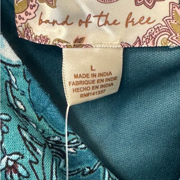 Band of The Free Sybille Teal Floral Crossover Crop Top NWT - Picture 11 of 13